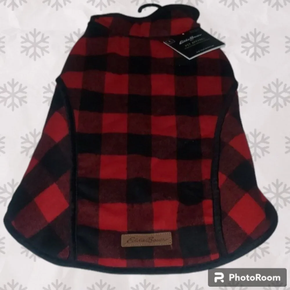 Large Tartan Plaid Dog Coat NWT | Eddie Bauer Holiday Scandi X